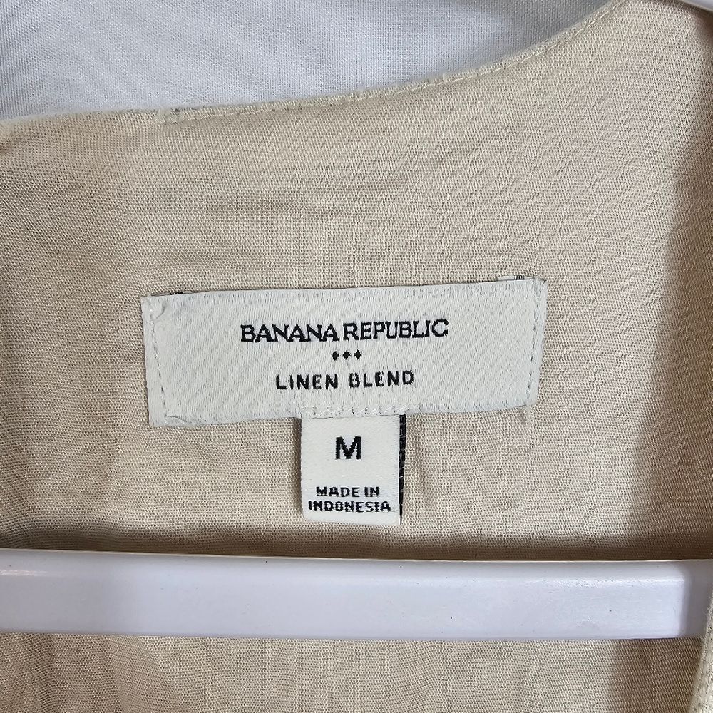 NWOTBanana Republic Factory Linen Blend Square Neck Mini Shift Dress in Flax - M - Picture 3 of 9